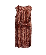 London Times Dress Womens 18W Rust Ivory All Over Print Jersey Knit Midi... - $37.14 CAD