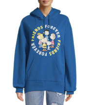 Peanuts Women&#39;s Faux Sherpa Knit Hoodie Top Blue Size M 7-9 NEW - $18.00