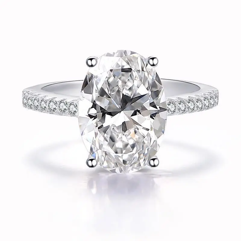 100% 925 Sterling Silver Radiant Cut 9x13MM Simulated Moissanite Diamond Rings f - £45.35 GBP