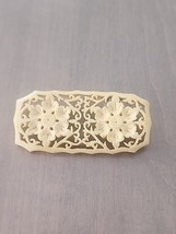 Large Antique Victorian Chinese Carved  Lacey Flower Brooch Pin circa 18... - $558.00 MXN