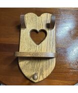 Vtg Wooden Wall Shelf Hair Dryer Curling Iron Bathroom Organizer Heart C... - €25,45 EUR