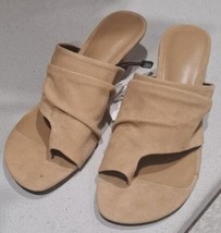 ZARA BNWT 2025. SAND BROWN SUEDE HEELED SANDALS WRINKLED. 1314/510/107 - $106.20