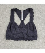 Intimately Free People Womens Bralette  L Black Lace Stretch Racerback P... - $14.89