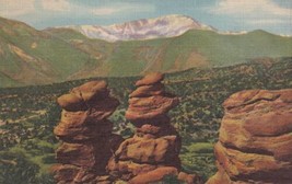 Pikes Peak Garden of the Gods Colorado CO Siamese Twins Postcard B05 - $2.99