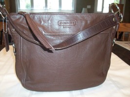 Coach 14707 Leather Zoe Shoulder Bag Mahogany Brown Excellent Read - £61.92 GBP