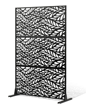 VEVOR Metal Privacy Screen 47"×72" 3-Panel Steel Freestanding Decorative... - $139.99