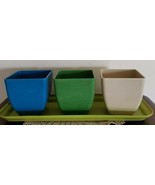 Four (4) Piece Planter Set ~ 3 Planters + 1 Tray ~ Multi Colored ~ NIB - $30.69 CAD