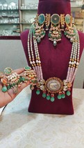 Pakistani Sheikh Royalty Kundan Meena Antique Bridal Jewelry High Quality Set - £343.97 GBP