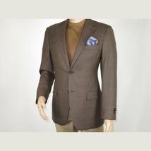 Mens sport Coat APOLLO KING Window Pane 100% Wool super 150's C14 Brown Coffee image 11