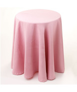  Chic Shabby Pink Concord Solid Fabric Tablecloth - 70&quot; Round  - £31.96 GBP