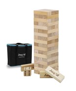54 Pieces Tumble Tower S Game Wood Stacking Game With 1 Dice Set Canva - £49.61 GBP
