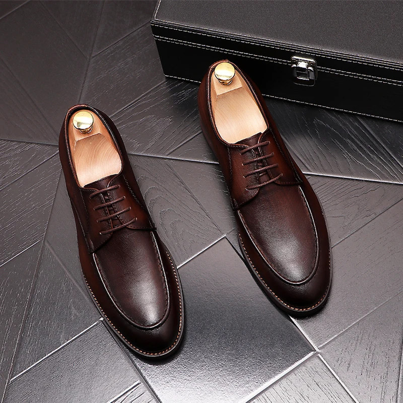 men casual business wedding formal dress leather shoes trend comfortable -up sho - £211.46 GBP