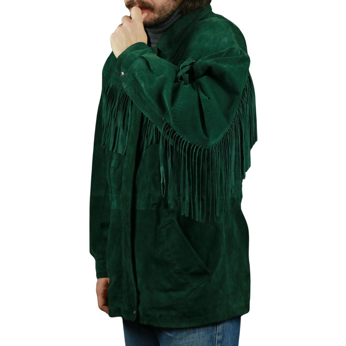 Men’s Western suede leather jacket with Fringes Item image 2