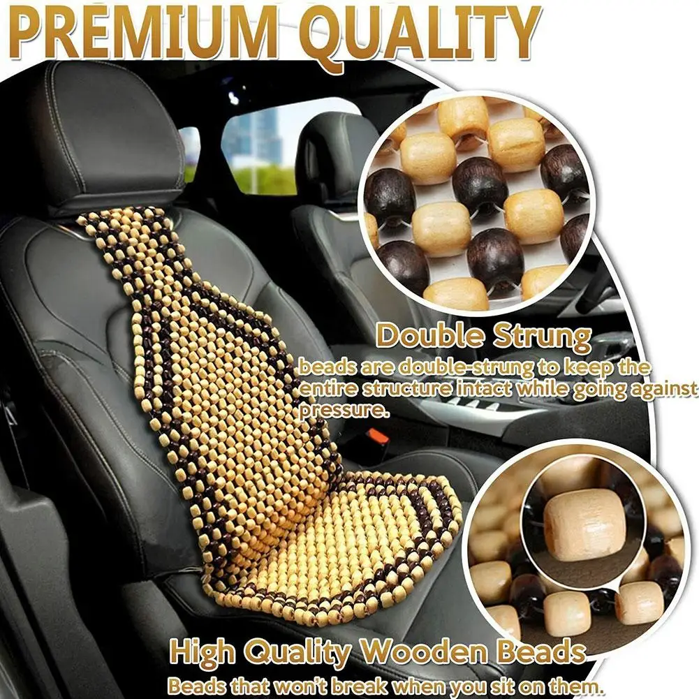 1 Pcs Car Wooden Bead Seat Cushion Summer Car Cushion Breathable Cushion Wooden - £37.32 GBP