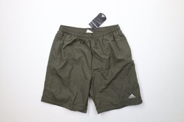 Deadstock Vintage Y2K 2002 Adidas Mens Large Spell Out Lined Shorts Olive Green - $69.25