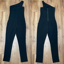 BCBGeneration Solid Black One Shoulder Crepe Fitted Jumpsuit Size 2 XS Cocktail - £35.61 GBP