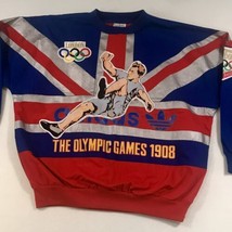 Vtg Adidas London Olympics Games 1908 1948 Sweatshirt LS Shirt L All Ove... - £116.77 GBP