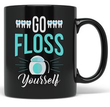 PixiDoodle Floss Yourself - Dental Hygienist Coffee Mug (11 oz, Black) - £19.49 GBP+