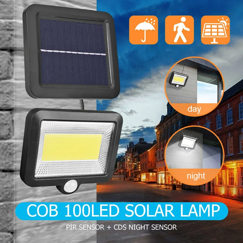 100 LED Solar Power Motion Sensor Floodlight Outdoor Garden PIR Light J8 #3 - £105.90 GBP