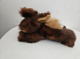 Fiesta Tip Dyed Lying Bean Bag Bunny Rabbit Plush Stuffed Animal Brown Tan 11" - $12.85