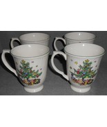 Set (4) Nikko HAPPY HOLIDAYS PATTERN Handled Mugs  HOLIDAY - CHRISTMAS - $954.82 MXN