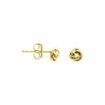 10k Solid Yellow Gold 3 Loop Love Knot Post Mini Earrings - £76.65 GBP