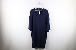 Deadstock Vintage Ralph Lauren Mens XLT Knit Short Sleeve V-Neck T-Shirt Blue - £46.57 GBP