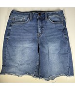Seven7 Sunset Bermuda Fray Shorts Medium Wash Miners Women’s Size 8 - $356.03 MXN