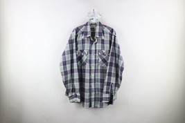 Vintage 70s Levis Mens Size Large Faded Western Collared Button Shirt Plaid USA - £39.38 GBP