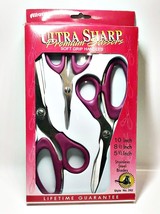 Allary #292 3 Pcs of Ultra Sharp Premium Scissors Soft Grip Handles, Purple - $21.98