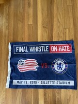 New England Revolution Vs Chelsea FC Match Flag 28 X 20 Soccer Rare Blue banner - £19.27 GBP