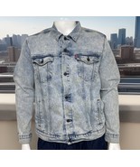 Levis Trucker Jacket Mens Size L Light Wash Faded Distressed Denim Retro... - $36.48