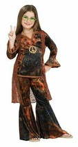 Woodstock Diva Hippie Child Halloween Costume Girls Size Medium 8-10 - £19.74 GBP
