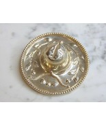 Womens Vintage Estate Sterling Silver Sombrero Brooch 10.6g E4970 - $54.45