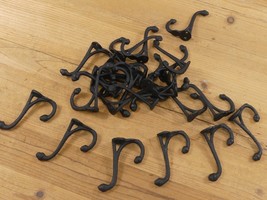 100 Coat Hooks Black Hat Hall Tree Cast Iron Vintage Look Storage Wall M... - $104.99