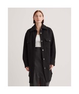 Quince Womens 100% Merino Wool Long Shirt Jacket Pockets Black M - £76.09 GBP