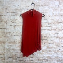Fifteen Twenty Asymmetrical Mock Neck Sleeveless Top in Rust Size Small NEW - $19.79
