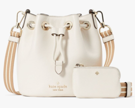 Kate Spade Rosie Mini Bucket Bag White Leather Purse Ivory KC740 NWT $359 FS - £114.73 GBP