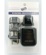 American Tourister International Travel Converter and Plug Set Black, New - $9.90