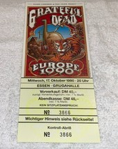 The Grateful Dead 1990 UNUSED TICKET Europe Essen Germany Jerry Garcia Ephemera - £19.49 GBP