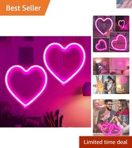 Adorable Pink Neon Heart Signs - Perfect for Girls&#39; Rooms &amp; Celebrations - $39.00