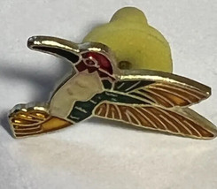 Pin Hummingbird Multicolored  Intact 12 mm Made in Taiwan Cleaned VG Condition - $3.00