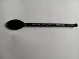 Latin Quarter New York Miami Beach Spoon Swizzle Stick Drink Stirrer Black - £7.58 GBP