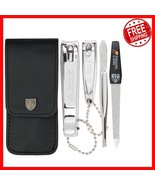 Stainless Steel Nail Care Kit with Leather Case - Professional Quality - $573.57 MXN
