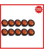 Flush Mount 10-Pack Amber 2&quot; Round Trailer LED Clearance Lights with Pig... - $1,031.52 MXN
