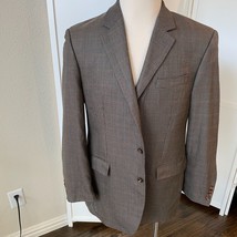 Ralph Lauren Men 2 Button Brown Blazer Jacket Nailshead Pattern 42L Gree... - $19.99