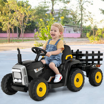 12V Kids Ride-On Tractor Tractor With Trailer 3 Speeds &amp; Remote Control ... - £198.22 GBP