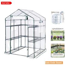 Clear Greenhouse 56 Inch Walk-In for Outdoors with 3 Tiers and Reinforce... - $202.90