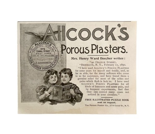 Allcocks Porous Plaster 1897 Advertisement Victorian Medical Pain #2 DWFF18 Item image 2