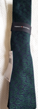 Tommy Hilfiger Men&#39;s Silk Blend Tie 318 TL21100080 Green Paisl NEW MSRP:... - $361.19 MXN